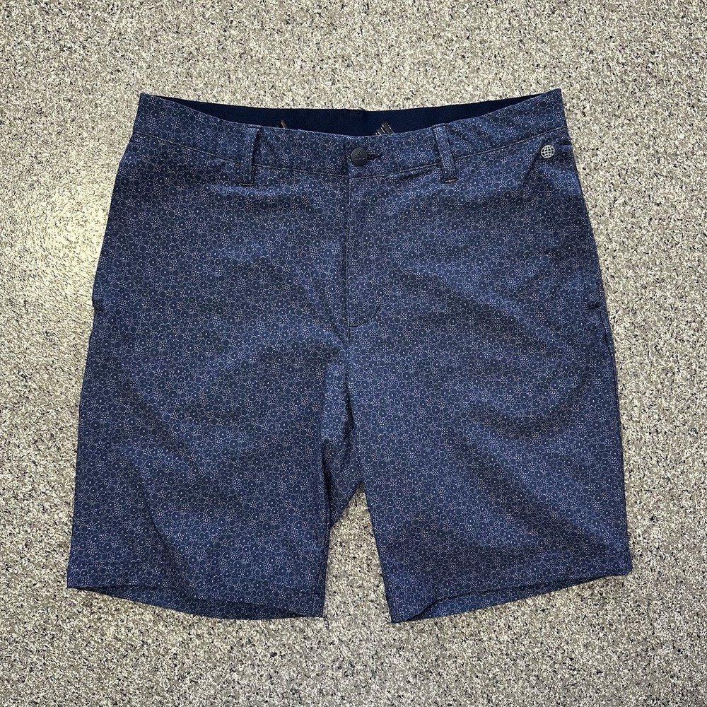 Adidas Ultimate365 Golf Shorts Mens 30 Navy Blue Floral Print 9" Flat Front